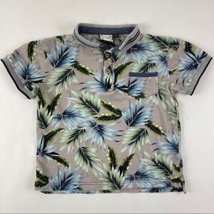 Fore Axel & Husdon Polo Boys Size 7 Beige Leaves